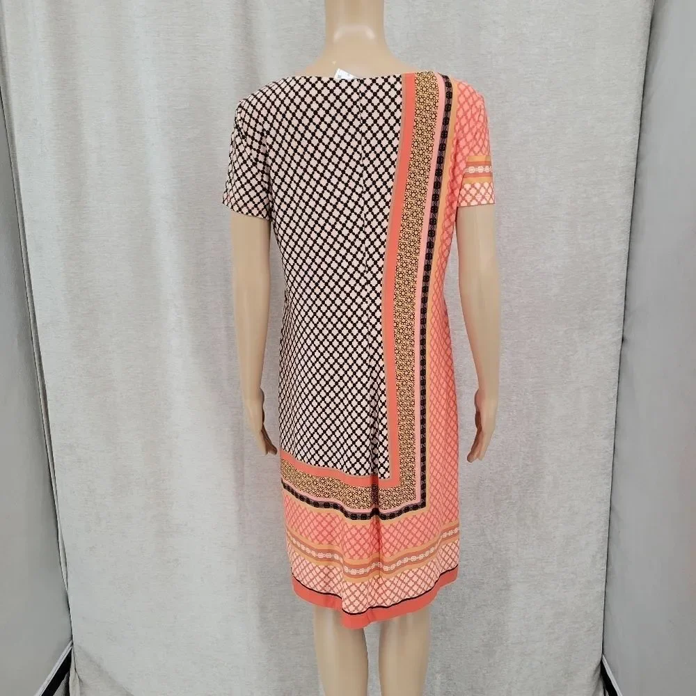 Musette Orange Design Allover Print Midi Dress NEW Women's Size 12